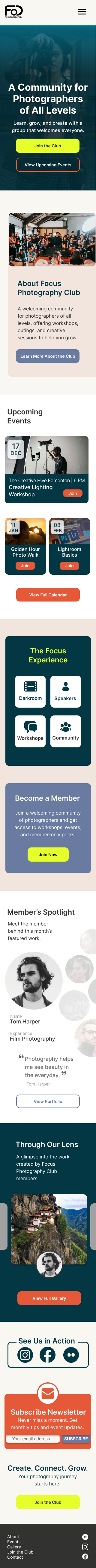 Focus Photography Club Mobile Mockup