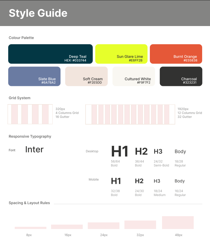 Focus Photography Club Style Guide — Colours & Typography